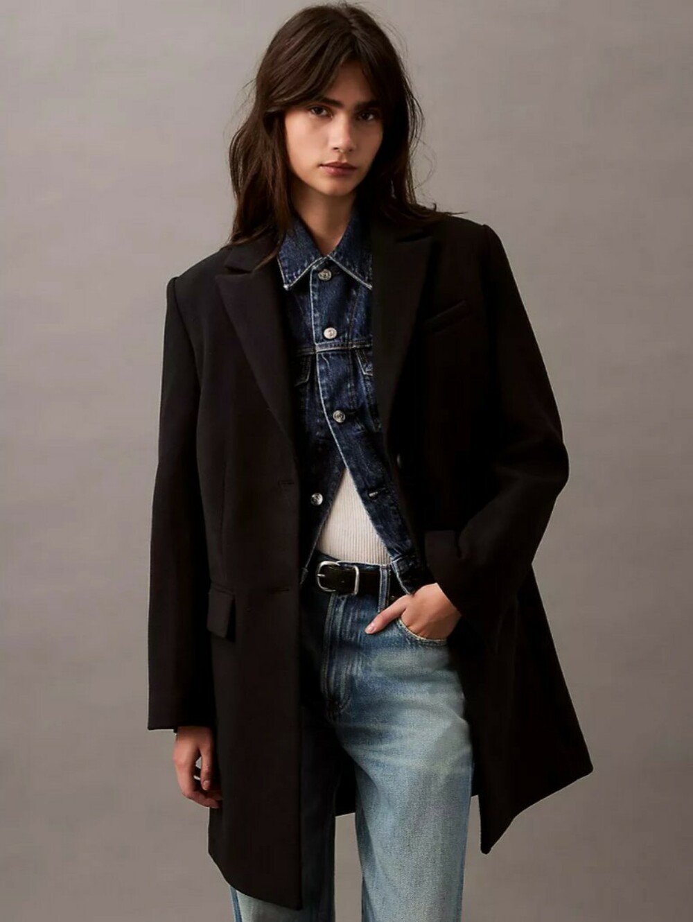 Calvin Klein Tailored Single Breasted Coat, size XS